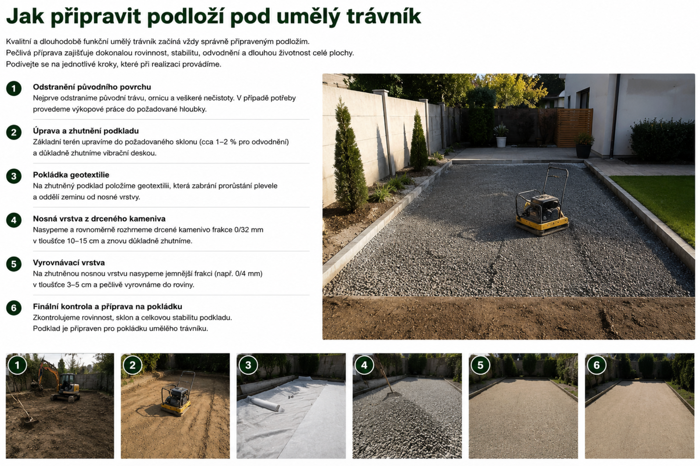 jak připravit podloží pro pokládku umělého trávníku